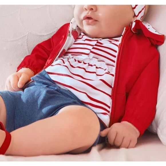 NWT Mayoral Strawberry Reversible Windbreaker Jacket Sz. 2-4mo - Picture 3 of 7